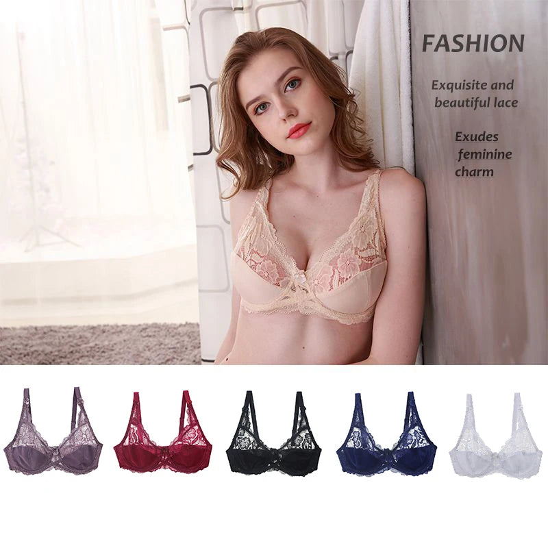 2025 New Large Bras CDE Underwired Non Padded Underwear For Women Ladies Sexy Full Cup Plus Size Female Lingerie