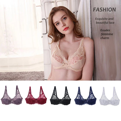 2025 New Large Bras CDE Underwired Non Padded Underwear For Women Ladies Sexy Full Cup Plus Size Female Lingerie