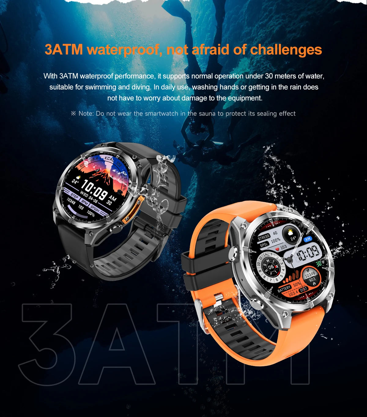 2025 New HD300 Smart Watch 1.43inch HD AMOLED Screen BT Call Health Monitor LED Flashlight 3ATM Waterproof Unisex FitCloudPro