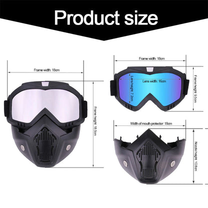 Protective Motorcycle Face Mask Removable Full Face Tactical Motorcycle Helmet Goggles Riding Motocross Glasses Moto Accessories