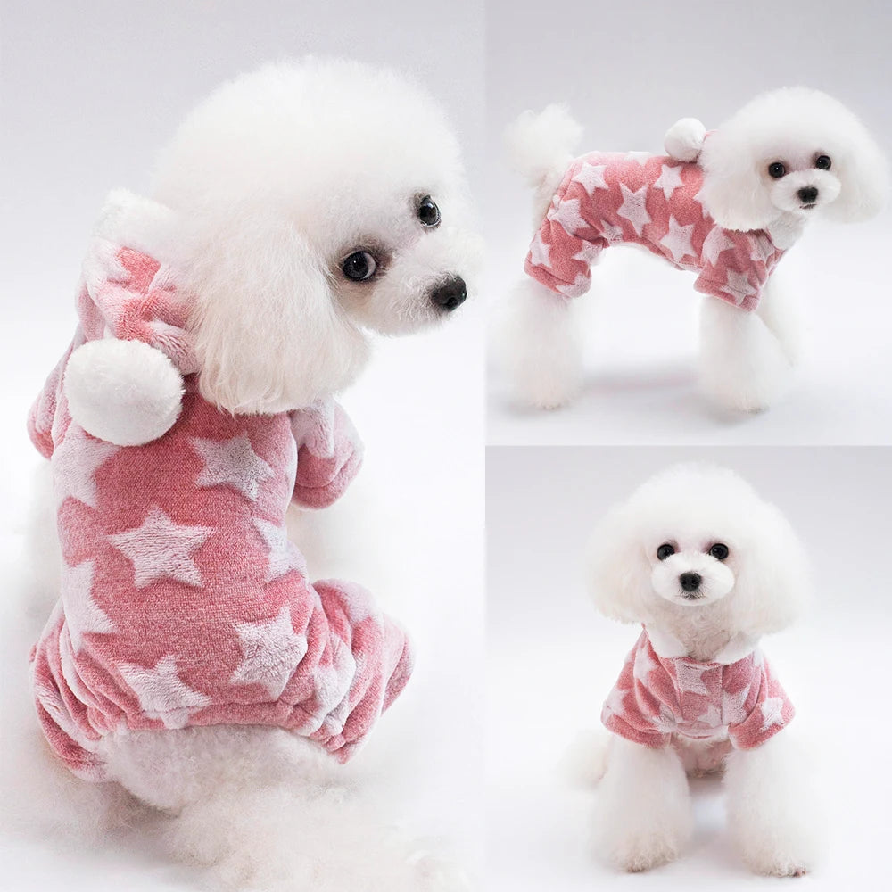 Cute Soft  Cat Dog Clothes for Small Dogs Winter Warm Cat Dog Clothing Coat Fleece Dogs Jumpsuit Outfit for Chihuahua Puppy