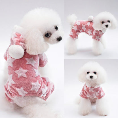Cute Soft  Cat Dog Clothes for Small Dogs Winter Warm Cat Dog Clothing Coat Fleece Dogs Jumpsuit Outfit for Chihuahua Puppy