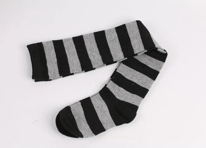 Womens Striped Thigh High Stockings Ladies Girls Black White pink Long Over Above Knee Socks femboy Cosplay Lolita Harajuku Y2k