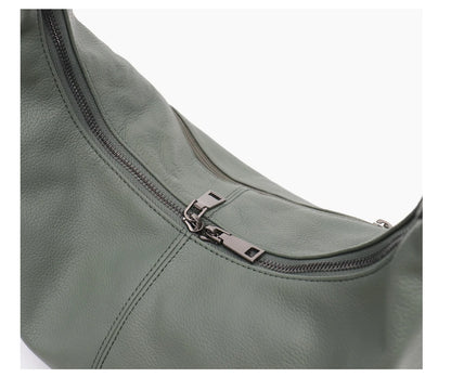 SC Luxury Women Cowhide Crossbody Bag Large Casual Shoulder Purse Wide Strap Handbag Female Daily 100% Genuine Leather Hobo Sack