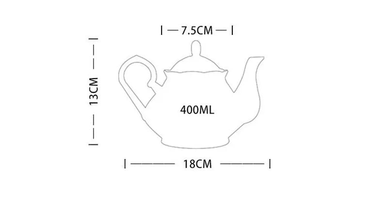 400ML English British Fine China Teapot Heating Base High-Grade Porcelain Tea Warmer Teapot Set Ceramic Holding Furnace