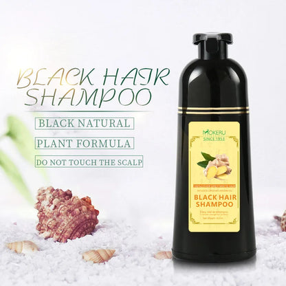 Mokeru 1pc  Ginger shampoo Herbal Non Allergic Natural Fast Blacking Gray Hair Dye Black Shampoo  For White  Coloring
