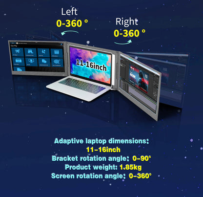 OEM/ODM Factory-Approved Triple Laptop Screen Extender Dual 15.6 Inch 1080P LCD Monitors Portable Tri Screen Monitor for IPS TFT