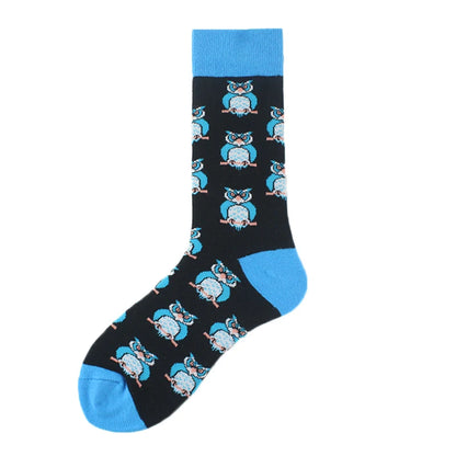 Animal Pug Elephant Lionu Funny Socks Men Chili Hamburg Pizza Crew Socks Harajuk Novelty Gift Sokken Unisex Skateboard Socks