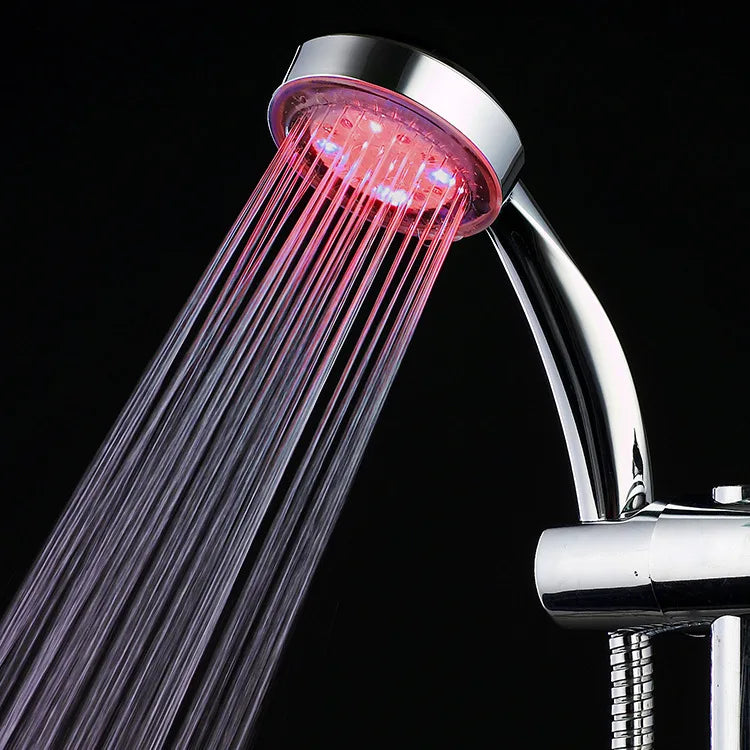 7 Color Temperature Sensitive LED Hand Shower Head ABS Plastic Bathroom Faucet with Pressurized Feature for Hotels and Toilets