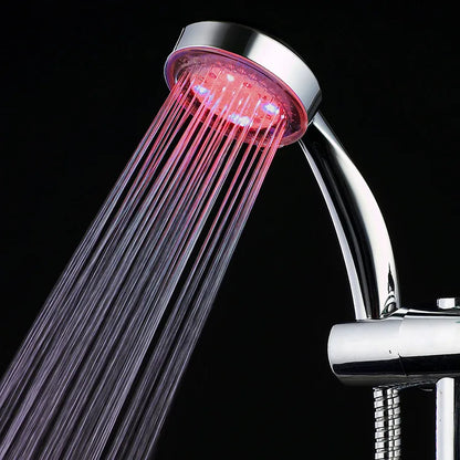 7 Color Temperature Sensitive LED Hand Shower Head ABS Plastic Bathroom Faucet with Pressurized Feature for Hotels and Toilets