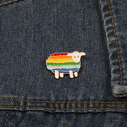 Rainbow Pin Gay Pride Brooch Cartoon Sheep Heart Enamel Lapel Pins Clothes Brooches Unisex Jewelry Gift Rainbow pencil Pin Badge