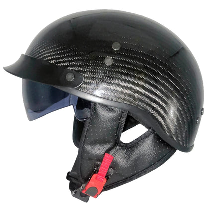 Genuine Carbon Fiber Motorcycle Helmet Headbone Cruiser Lightweight Vintage Retro Moto Motocross Harley Motorbike Half Helmets