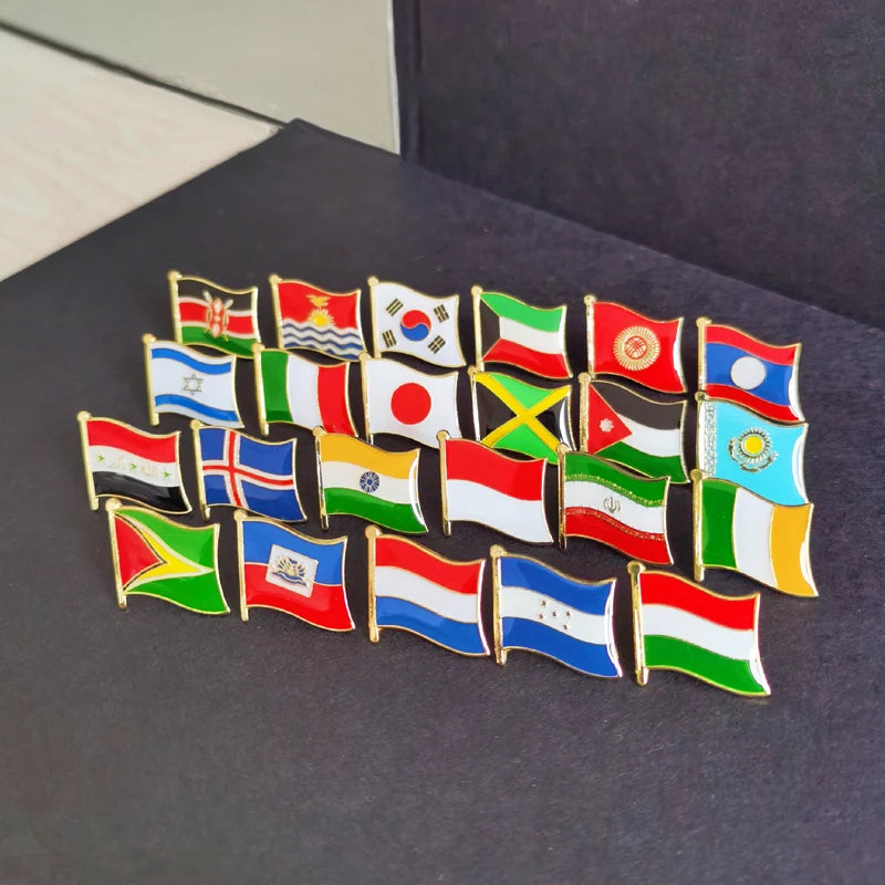 America USA National Flag Lapel Pins Crystal Epoxy Metal Enamel Badge Paint Brooch Souvenir Suit  Personality  Commemorative