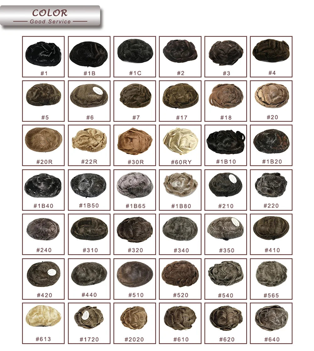 Durable Mens Wig NPU Bond Mono Pu Front Hair Replacement System Breathable Lace Mix Brown Grey 1B80 565# Human Hair Prosthesis