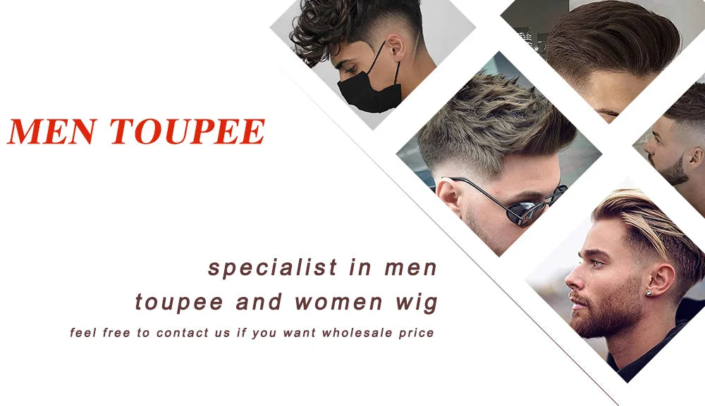 Durable Mens Wig NPU Bond Mono Pu Front Hair Replacement System Breathable Lace Mix Brown Grey 1B80 565# Human Hair Prosthesis