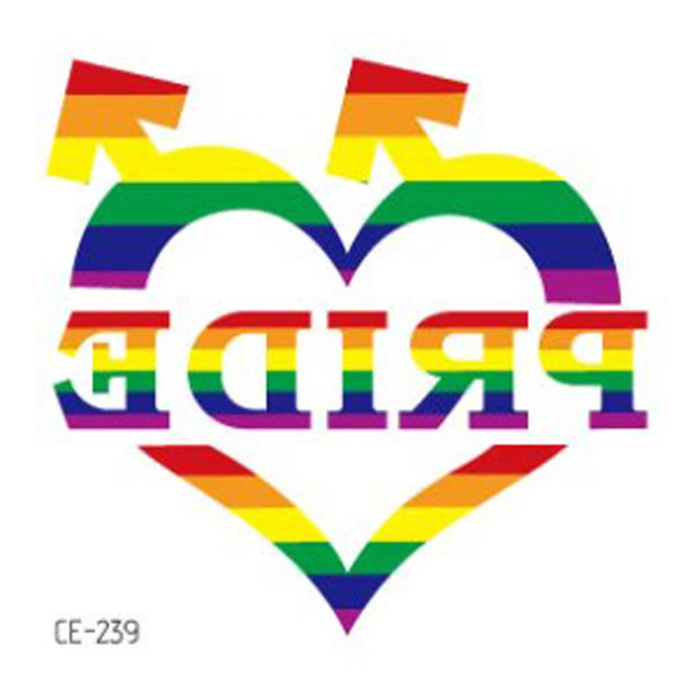 12Pcs Rainbow Temporary Tattoo Waterproof Body Art Butterfly Flower Arm Fake Tattoo Facial Stickers for Pride Festivals