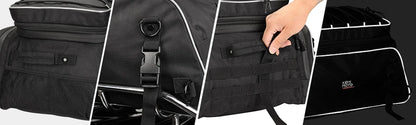Motorcycle Travel Luggage Tour-Pack Rack Bag Collapsible Trunk Bags with Bar Straps for Street Glide for Electra Glide for Trike