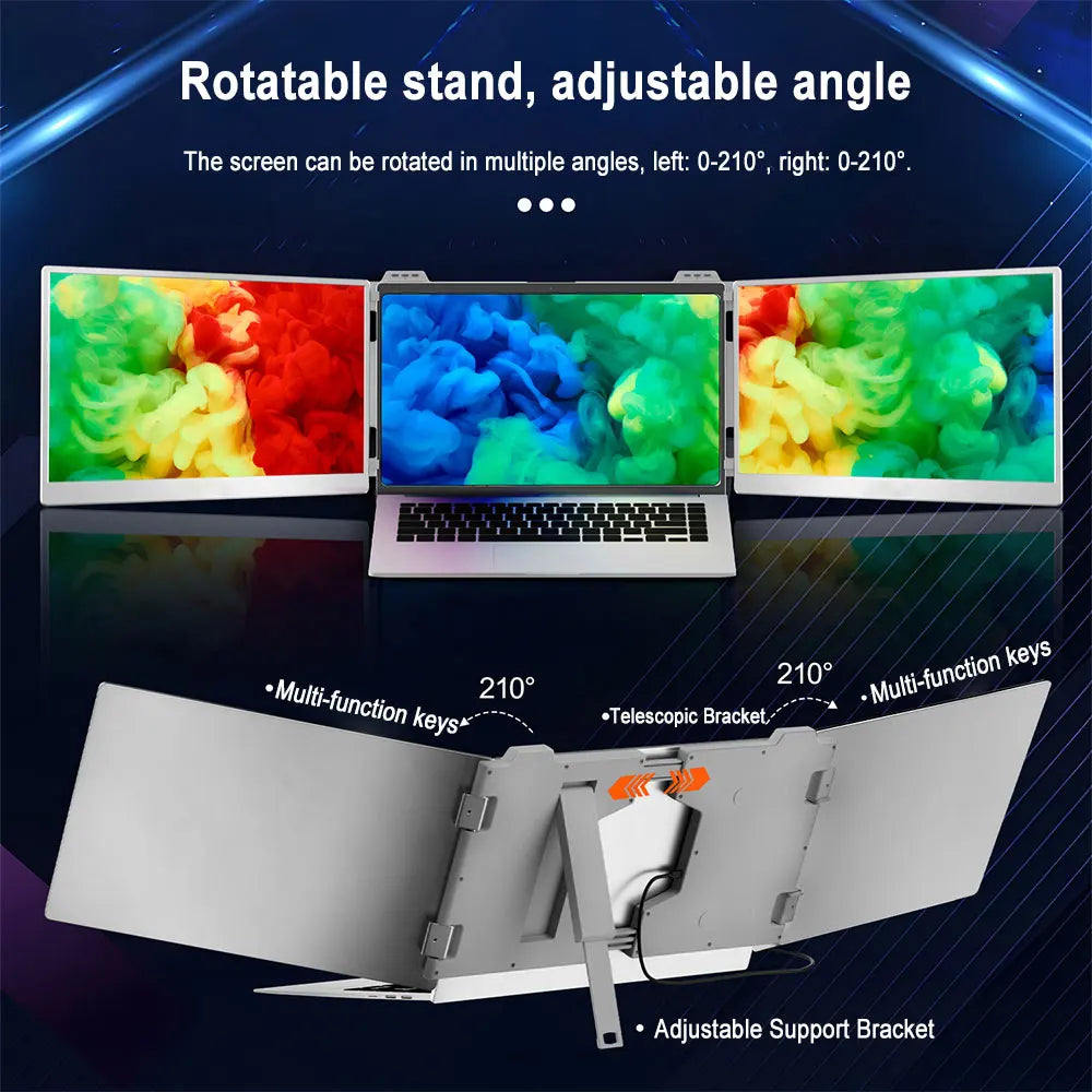 Dual Laptop Screen Extender Portable Monitor 14" FHD 1080P IPS Portable Dual Monitor for Laptops Plug and Play Double Screen