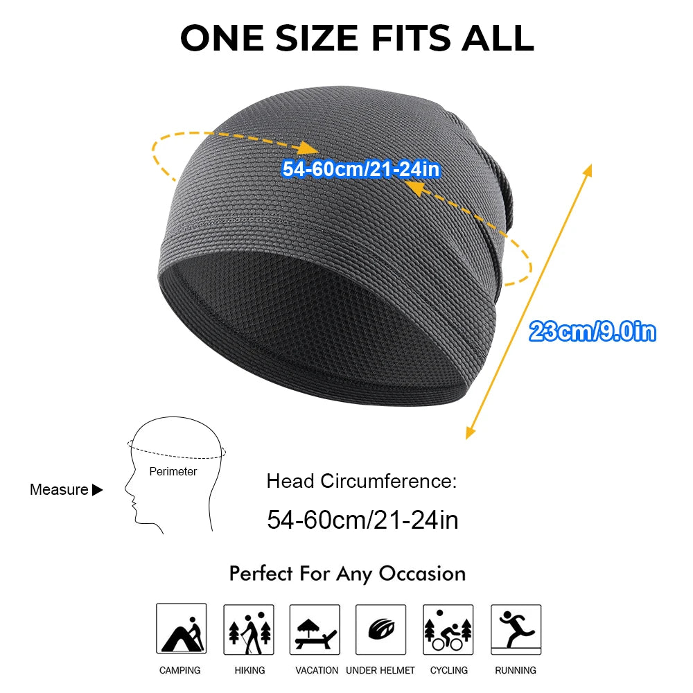 2PCS Quick-drying Running Caps Summer Breathable Cool Sports Hats Outdoor Cycling Hiking Baseball Skullies Stretchy Beanies Hat