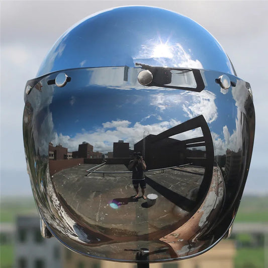 Mirror Silver Chrome Motorcycle Helmet Open Face Moto  Electric Bicycle Helmet Men Women Summer Scooter Motorbike CE