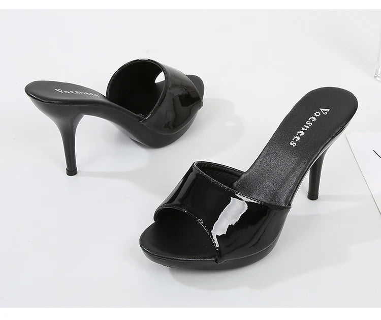 Women Shoes Sandals 2020 Summer Outside Slippers High Heels 9cm sexy High Platform Open Toe Stiletto Ladies Slides Party shoes
