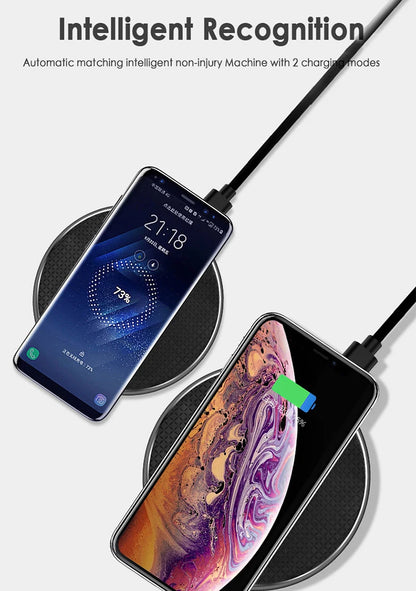 15W Wireless Charger Fast Charging Pad for Samsung S20 S10 Note 20 10+ S9 iPhone 11 12 Pro Xs Max X 8 Metal Wireless Charge Dock