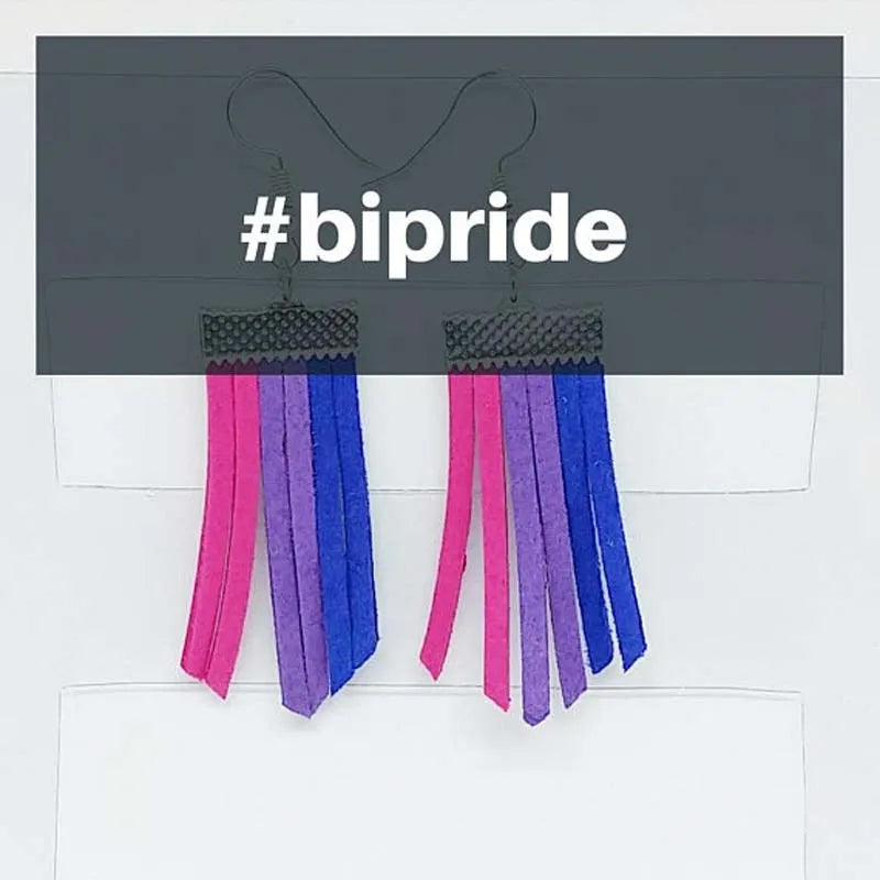 LGBT Bisexual Transgender Gay Pansexual Asexual Gay Pride Statement Trans Rainbow Dangle Tassel Earrings