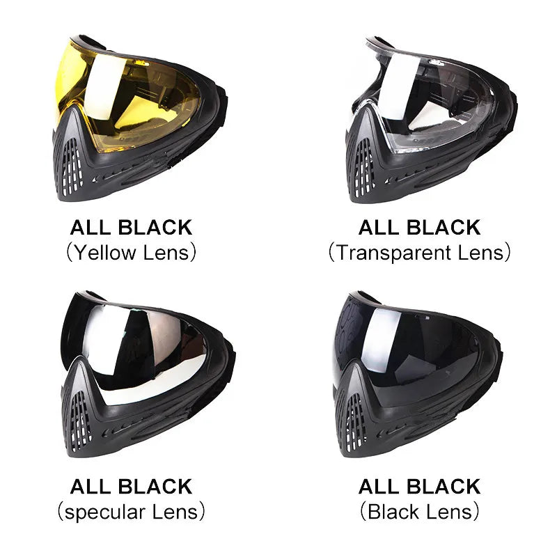F1 Full Face Tactical Mask With Single Layer Paintball Safety Anti-fog Goggle Tactical Mask Tactical Airsoft Equipment F0022