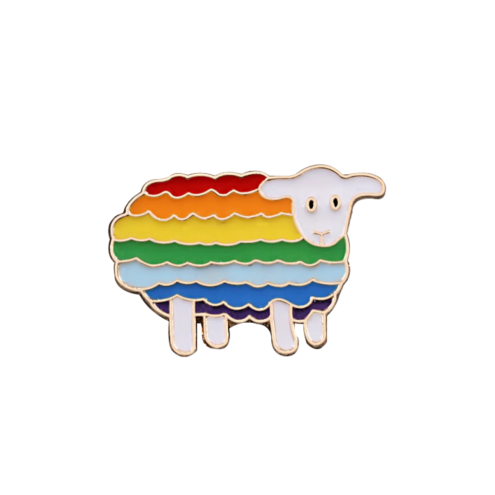 Rainbow Pin Gay Pride Brooch Cartoon Sheep Heart Enamel Lapel Pins Clothes Brooches Unisex Jewelry Gift Rainbow pencil Pin Badge