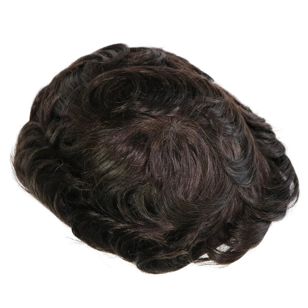 Super Micro Skin Grey 1B65 1B40 Human Hair Toupee Natural Hairline Hair Loss Solution Durable Black White Prosthes Replacement S