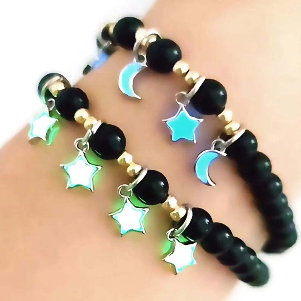 Natural Stone Bracelet Yoga Healing Luminous Glow In The Dark Bracelet Lotus Charm Beads Bracelet for Men Women Prayer Buddhism