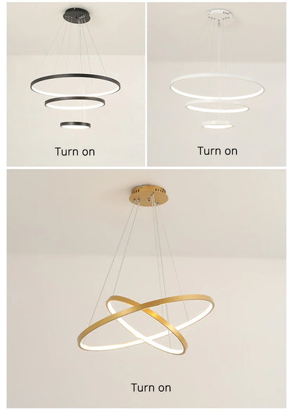 Modern led dining room chandeliers simple ring chandelier living  bedroom Lights home indoor lighting decorative Pendant Lamps