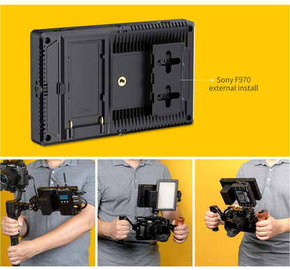 FEELWORLD-F7 Pro On-Camera Field Director Monitor, 7 "IPS Touch Screen, 3D LUT DSLR, HDMI, 4K, 60Hz, HD with F970 External Power