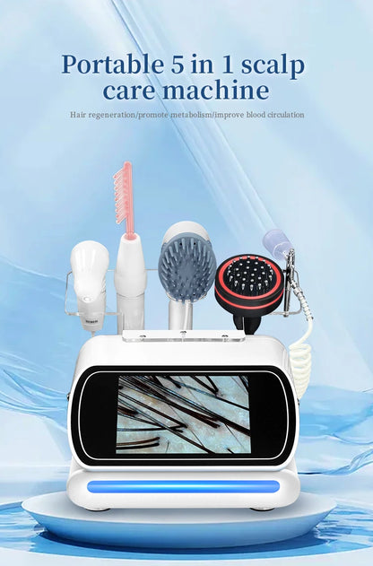 Multifunctional 5 in 1 Portable Deep Cleaning Skin Analyzer Scalp Care Salon Home Use Beauty Equipment Hair
