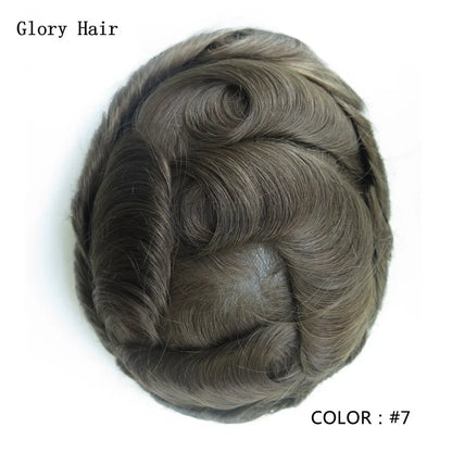 Gloryhair-Natural and Realistic Hair Prosthesis Male Toupee Wig 130% Density Hair Pieces Indian Human Men's Capillary Prosthesis