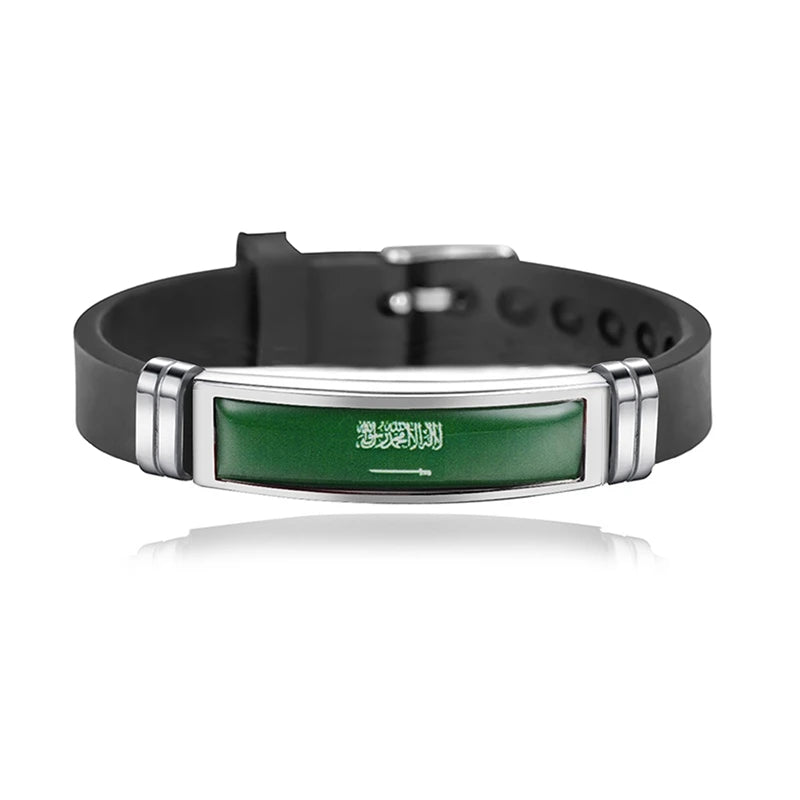 Fashion National Flag Bracelet USA France Canada Flags Bangle Adjustable Silicone Sports Bracelets Wristband For Men Jewelry