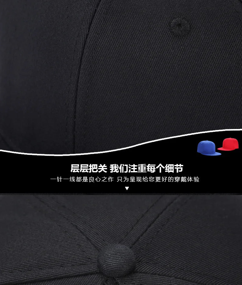 Large Size Back Closed Skateboard Cap Women Fitted Baseball Hat Male Big Size Snapback Caps Plain Football Hat 60cm 62cm 64CM