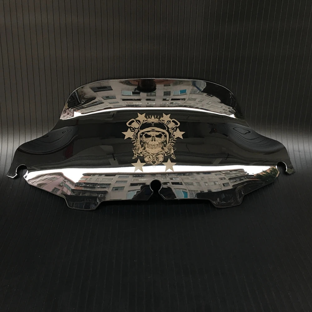 5"/6''/8"Motorcycle Black skull Windshield Fairing Windscreen For Harley Electra Street Glide FLHX Touring 1996-2013