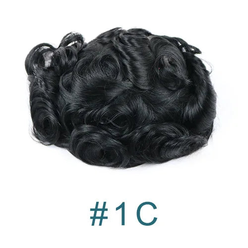 Durable Mens Wig NPU Bond Mono Pu Front Hair Replacement System Breathable Lace Mix Brown Grey 1B80 565# Human Hair Prosthesis