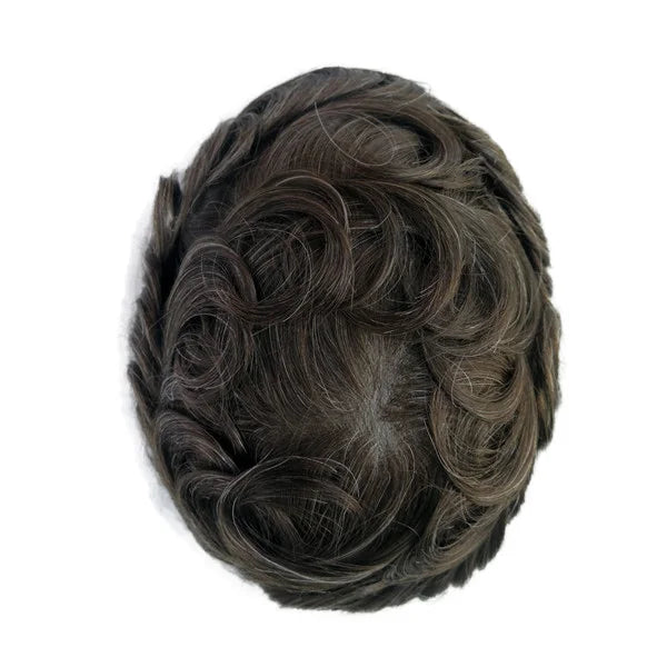Full Swiss Lace base Blonde Hair toupee for Men indian remy hair Bleached Knots  Natural Hairline hair System for Man