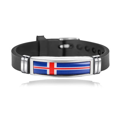Fashion National Flag Bracelet USA France Canada Flags Bangle Adjustable Silicone Sports Bracelets Wristband For Men Jewelry