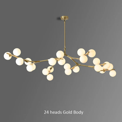 Modern Black Gold LED Chandelier 12/18/24 Glass Balls Ceiling Chandeliers Living Room Kitchen Bedroom Living Room Decoration