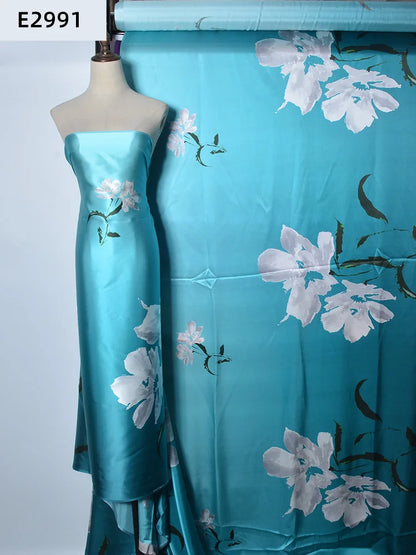 Wholesale Printed Chouchou En Soie Floral Soft Ankara  Natural Gown Textiles 100% Silk Satin Fabric for Dress Clothing Silk