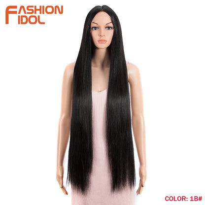 38 inch Straight Long Hair Synthetic Lace Front Wigs For Women High Temperature Hair Ombre 613 Red Cosplay Wigs Synthetic Hair