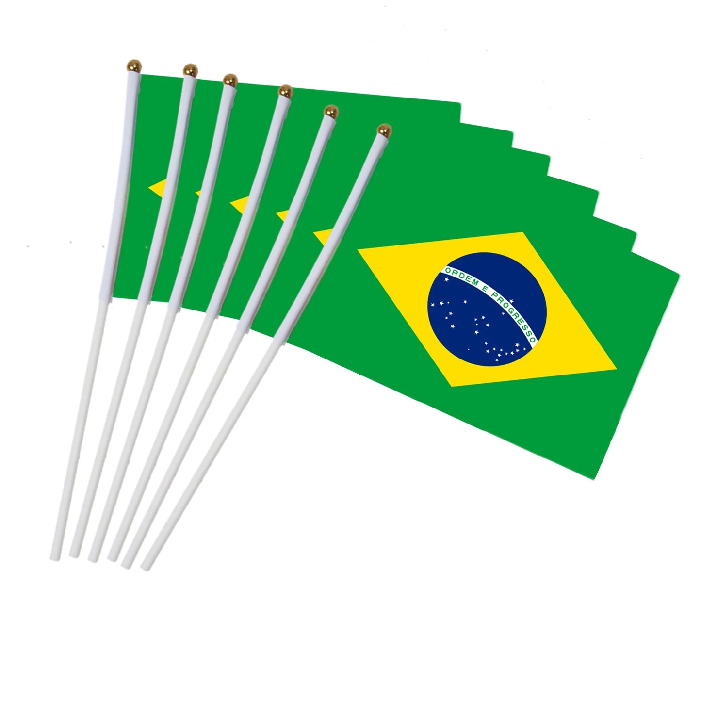 5pcs Stick Flag USA 14*21 cm Hand Held Mini Flag With White Pole Vivid Color and Fade Resistant Hand Held Stick Flags