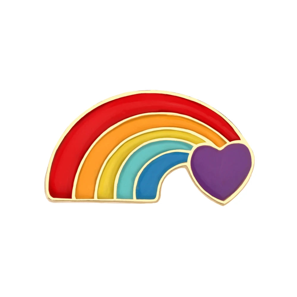 LGBT Flag Rainbow Heart Brooch Peace and Love Enamel Pins Clothes Bag Lapel Pin Gay Lesbian Pride Icon Badge Unisex Jewelry Gift