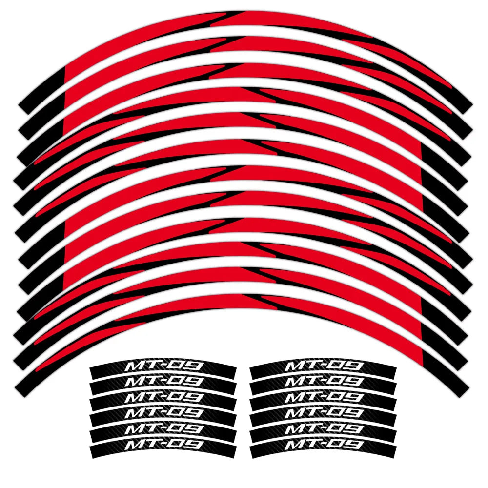 For MT-09 MT09 MT 09 Motorcycle Reflective Wheel Sticker Racing Rim Stripe Tape Decal Waterproof  Accessories