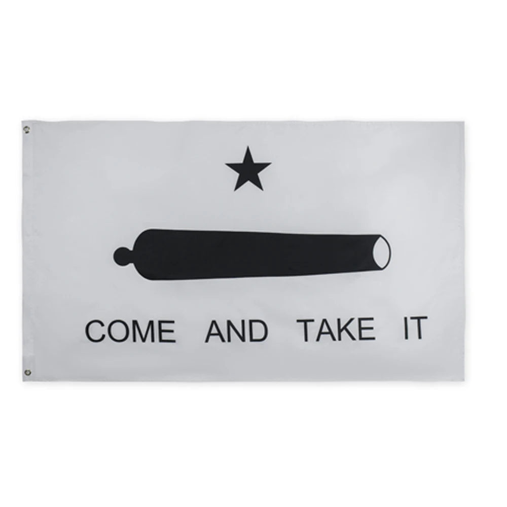 Come And Take It big gun Flag Texas Gonzales NRA flags gun Texas Military Spartan 90*150cm banner Brass buttonhole