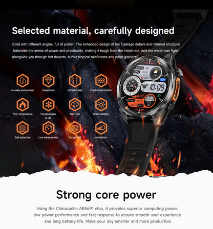 2025 New HD300 Smart Watch 1.43inch HD AMOLED Screen BT Call Health Monitor LED Flashlight 3ATM Waterproof Unisex FitCloudPro
