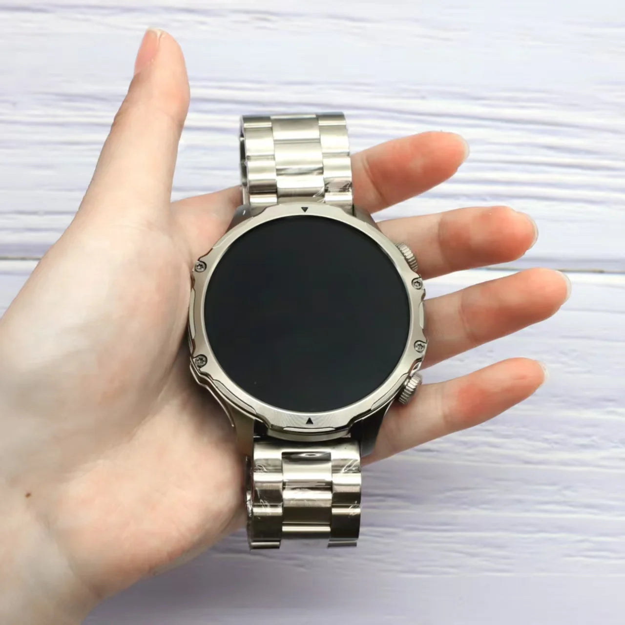 AK75 Men's 1.85-Inch Smart Watch 700mAh Battery IP67 Waterproof Sport Flashlight for Bluetooth Call Blood Pressure Silica Gel
